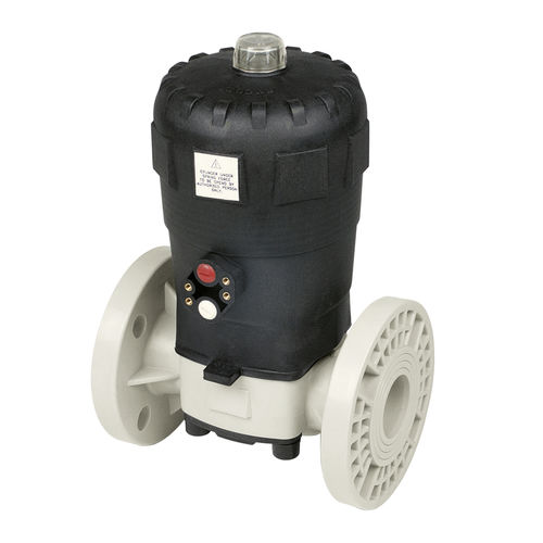 Vanne à membrane - T4  - Praher Plastics Austria GmbH - à commande pneumatique / pour eau potable / à bride