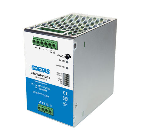 Alimentation électrique sur rail DIN - GSA SWP320/24 - DETAS - AC/DC / biphasée / CE