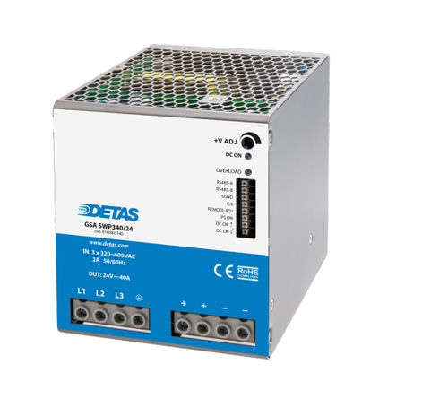 Alimentation électrique sur rail DIN - GSA SWP340/24 - DETAS - AC/DC / à deux sorties / biphasée