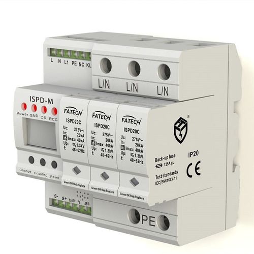 Parafoudre classe II - iSPD20C/3-xxx S  series - FATECH ELECTRONIC (FOSHAN) CO., LTD - pour alimentation électrique / contre les surtensions / 3 pôles