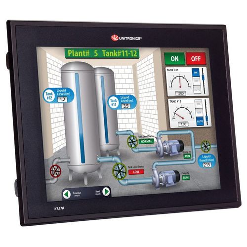 Automate programmable avec HMI à écran tactile intégrée - Vision1210&trade; series - Unitronics - pour montage sur panneau / avec E/S intégrée / entrées analogiques