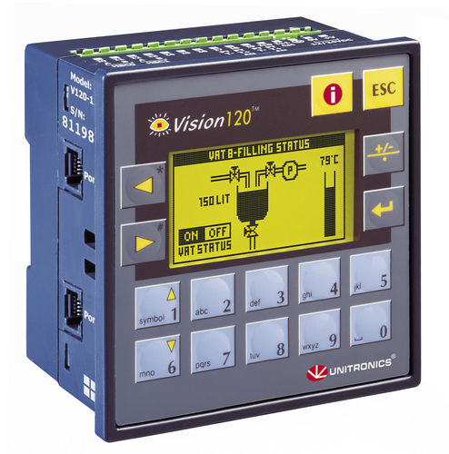Automate programmable embarqué - 128 x 64 pixels, RS232, RS485 | Vision120™ series - Unitronics - avec E/S intégrée / Modbus / pour bus de terrain
