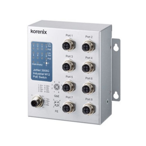 Commutateur Ethernet non administrable - JetNet 3908G-M12 - Beijer Electronics - 8 ports / gigabit / mural