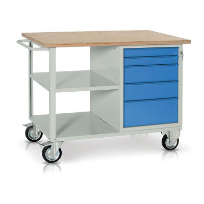Établi en bois - BB1225G series - Tecnotelai - à 5 tiroirs / mobile