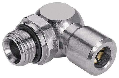 Raccord à visser - 686  - EISELE GmbH - à angle droit / en laiton nickelé / mâle-femelle