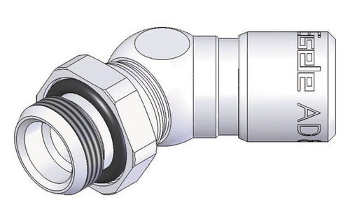 Raccord pneumatique - 698  - EISELE GmbH - à visser / coudé à 45° / mâle-femelle