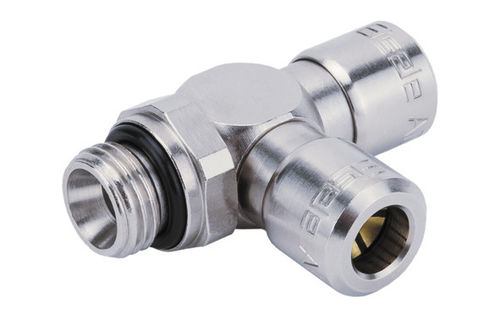Raccord pneumatique - 690  - EISELE GmbH - à visser / à angle droit / en laiton nickelé