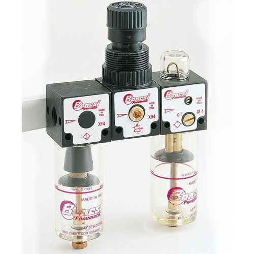 Filtre régulateur lubrificateur pour air - XFRL series - Bonesi Pneumatik s.r.l. - en polycarbonate / modulaire
