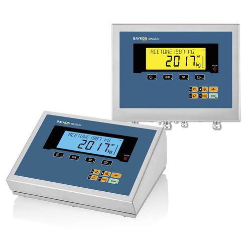 Indicateur de pesage affichage LCD - BX23 EX2/22 - BAYKON Industrial Weighing Systems - benchtop / mural / antidéflagrant