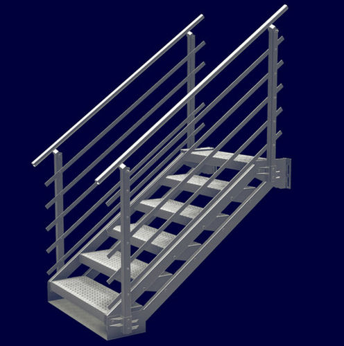 Escalier droit - Graepel - en acier galvanisé