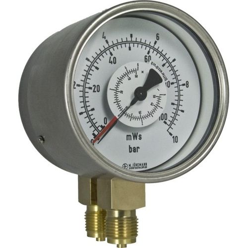 Manomètre différentiel - DR10 series - Manfred Jünemann Mess- und Regeltechnik GmbH - à cadran / en laiton / en acier inoxydable
