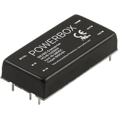 Module convertisseur DC/DC SMD - PED40W series - Powerbox - plage de tension d'entrée 4:1 / industriel / pour applications ferroviaires