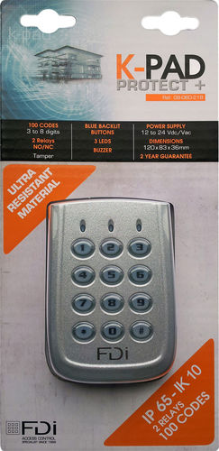 Clavier numérique 12 touches - GB-060-218 - FDI MATELEC - mural / en zinc / IP65
