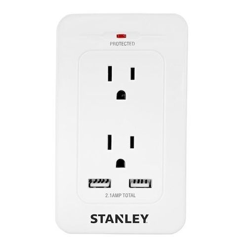 Multiprise parasurtenseur - SurgePro USB - Stanley Tools - avec voyant lumineux / USB / 2 prises