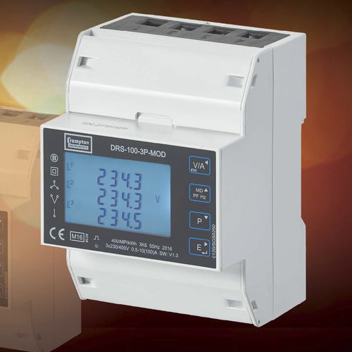 Compteur d'énergie électrique triphasé - DRS-100-3P  - Crompton Instruments - sur rail DIN / multifonction