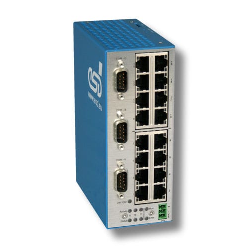 Commutateur Ethernet administrable - Switch16/Com3 - esd electronics gmbh - 16 ports / 10/100BaseT(X) / série