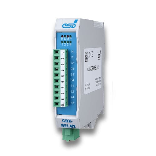 Module E/S CANopen - CAN-CBX-REL4/2 - esd electronics gmbh - analogique / avec sortie relais / à 4 sorties relais