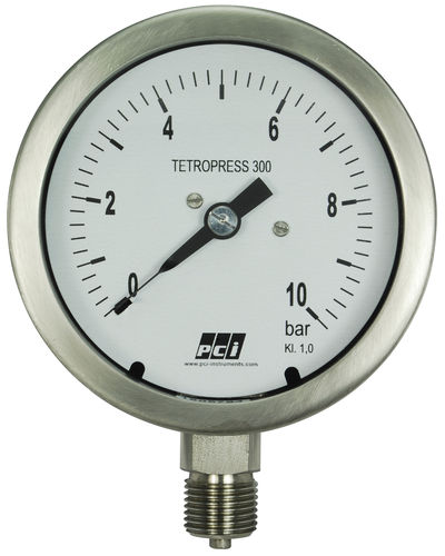 Manomètre analogique - TP300 - PCI INSTRUMENTS LTD - fileté / en acier inoxydable / à tube de Bourdon à liquide