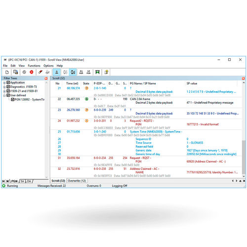 Logiciel d'analyse - J1939 Module - IXXAT Automation - de test / de gestion et de configuration de réseau / de base de données ODBC