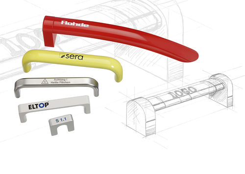 Poignée adaptable - Rohde AG - pour porte / en aluminium / en inox