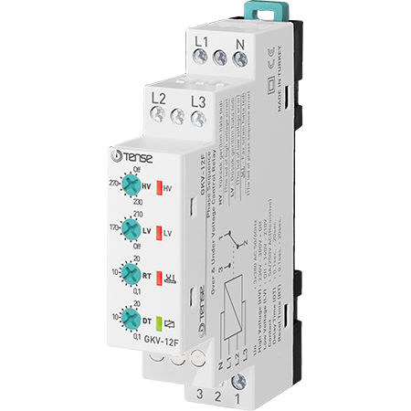 Relais de contrôle de surtension - GKV-12F - Tense Electronic - de sous-tension / d'ordre de phases / sur rail DIN