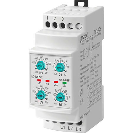 Relais de contrôle de surtension - GKT-03F - Tense Electronic - de sous-tension / d'ordre de phases / sur rail DIN