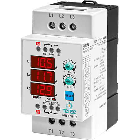 Relais de protection thermique - KON-TER-12 - Tense Electronic - triphasé / sur rail DIN / numérique