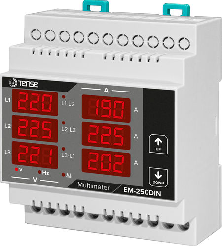 Multimètre numérique - EM-250DIN - Tense Electronic - sur rail DIN / 300 V / 250 A
