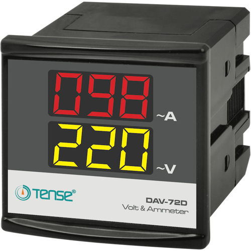 Voltmètre avec ampèremètre - DAV-72D - Tense Electronic - numérique / monté sur panneau / AC