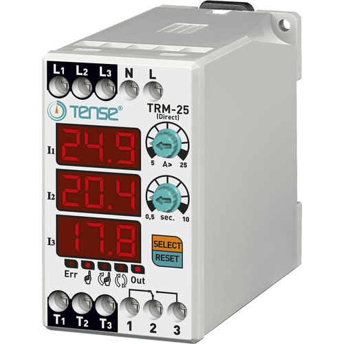 Relais de surcharge - TRM-25 - Tense Electronic - triphasé / sur rail DIN / numérique