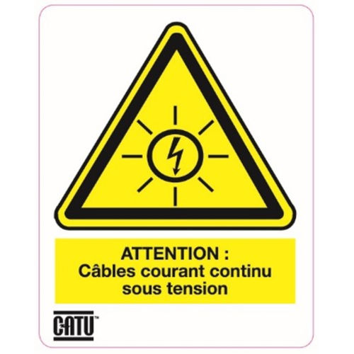 Tag de sécurité - AT-7011 - CATU - adhésif / en PVC / pour réseau électrique à tension continue