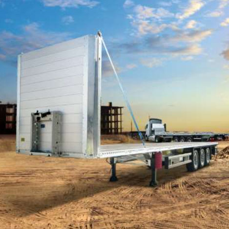 Semi-remorque à plateau - S.PL - Schmitz Cargobull - porte-engin / de chantier / pour flexible