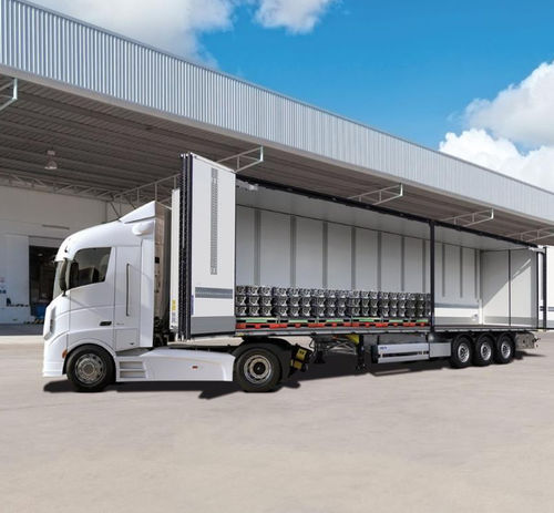 Semi-remorque porte-conteneur - S.BO OPENSIDER - Schmitz Cargobull - de chantier / à 2 essieux / fixe
