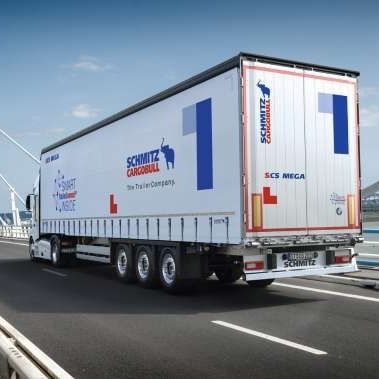 Semi-remorque porte-engin - S.CS MEGA - Schmitz Cargobull - bachée / de paquets / pour flexible