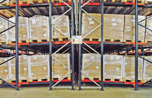 Rayonnage push-back - MECALUX - pour entrepôt de stockage / à étagères / dynamique