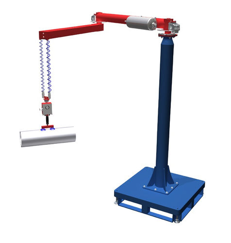 Bras manipulateur pneumatique - max. 150 kg, 1 600 mm - HUSCH GmbH - avec ventouse / sur colonne / mobile