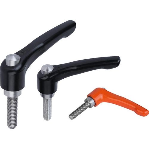 Manette indexable avec bouchon de protection - K0123 - HEINRICH KIPP WERK GmbH & Co. KG - inoxydable / filetée