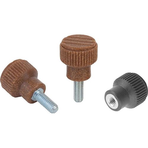 Bouton fileté - K0247 series - HEINRICH KIPP WERK GmbH & Co. KG - moleté / cylindrique / en plastique