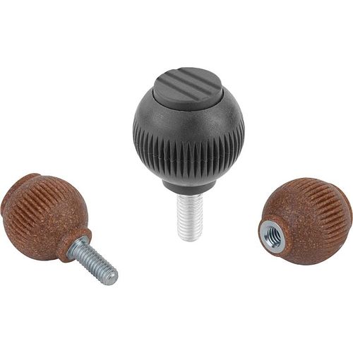 Bouton fileté - K0253 series - HEINRICH KIPP WERK GmbH & Co. KG - boule / en thermoplastique / avec goujon