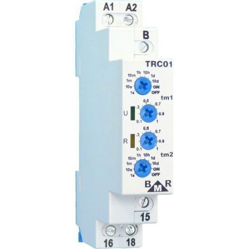 Relais temporisé électronique - TRC01 - BMR trading - rail DIN / ajustable / asymétrique
