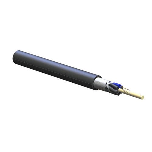 Câble électrique hybride - 002EU4-T4700D20 - CORNING - pour usage extérieur / en polyéthylène / bleu