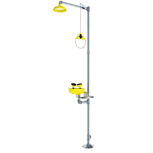 Douche de sécurité sur pied - 01050260 series - ENCON SAFETY PRODUCTS INC. - avec douche oculaire/faciale / d'intérieur