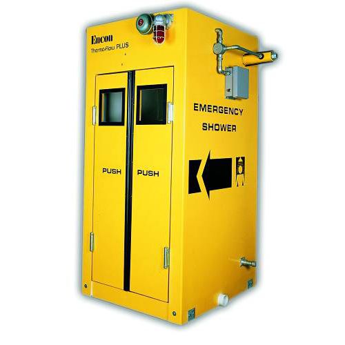 Cabine de douche sur pied - Therma-Flow® Plus - ENCON SAFETY PRODUCTS INC. - avec douche oculaire/faciale