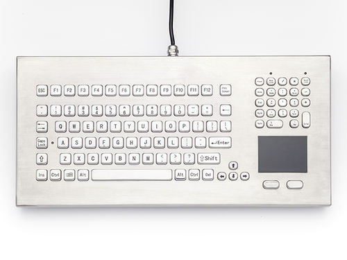 Clavier de bureau - DT-102-XXX-AT0 - IKEY Industrial Peripherals - avec pavé tactile / industriel / en acier inoxydable