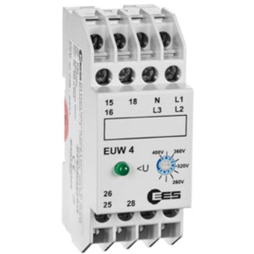 Relais de surveillance de sous-tension - EUW 4 series - Elektra Elektronik GmbH & Co. Störcontroller KG - de puissance / triphasé / sur rail DIN