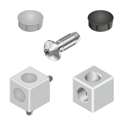 Connecteur de profilé en aluminium - 3842549870 - Bosch Rexroth - Assembly Technology - en dés / d'angle