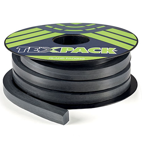Garniture tressée en PTFE - 4143/G  - TEXPACK - en graphite / résistante aux produits chimiques / pour vanne