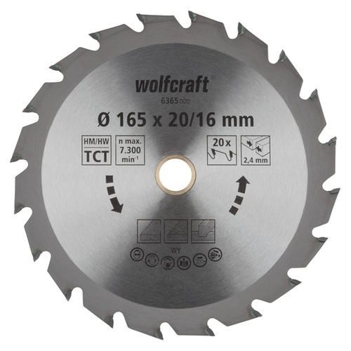 Lame de scie circulaire - 6355 - WOLCRAFT - de tronçonnage / au carbure de tungstène / pour bois