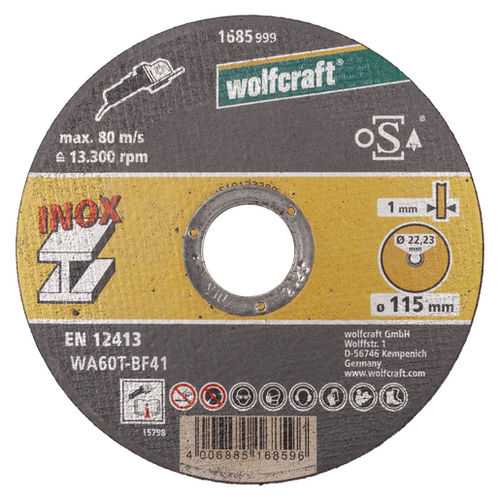 Disque à tronçonner pour acier inoxydable - 1685 - WOLCRAFT - en acier / fin