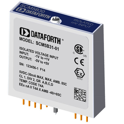 Module d'entrée analogique - SCM5B31-01 - Dataforth Corporation - de tension / pour la surveillance d'état de machine / pour montage sur plaque de circuit imprimé